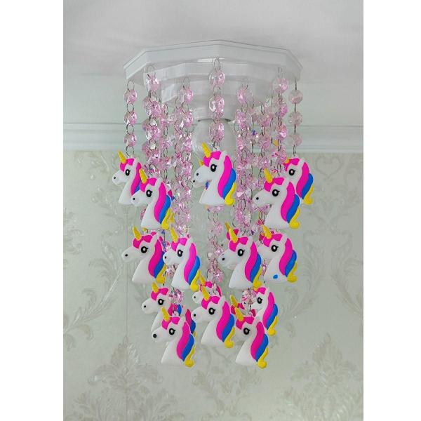 Lustre Unicórnio Rosa Bebê 30cm - Quarto de Crianças - Lustres Sh Design Imagem de Lustre Unicórnio Rosa Bebê 30cm - Quarto de Crianças