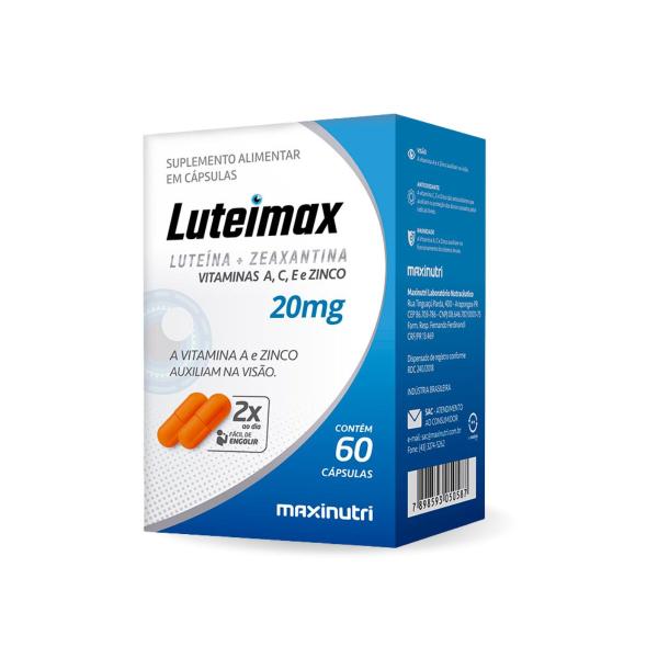 Imagem de Luteína Zeaxantina com Vitaminas A C E e Zinco Luiteimax 60 cápsulas Maxinutri