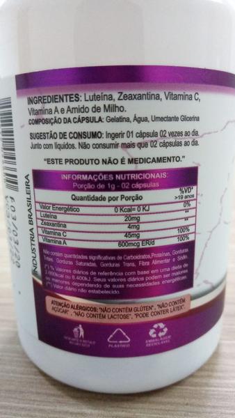 Luteína Zeaxantina + Vitamina A e C 500mg 120 Cápsulas - Rei Terra Imagem de Luteína Zeaxantina + Vitamina A e C 500mg 120 Cápsulas - Rei Terra