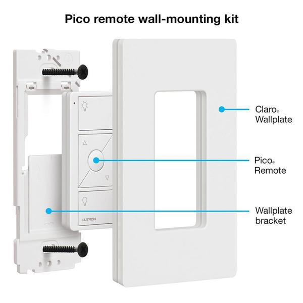 Imagem de Lutron, White Caseta Wireless Pico Wall-Mounting Kit, PJ2-WALL-WH-L01, 1 pacote