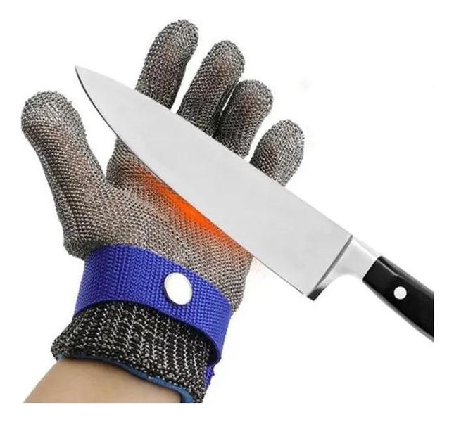 Luva Açougueiro Malha De Aço Inox Anti Corte Profissional - luva de aço luva de malha de aço luva de aco Imagem de Luva Açougueiro Malha De Aço Inox Anti Corte Profissional