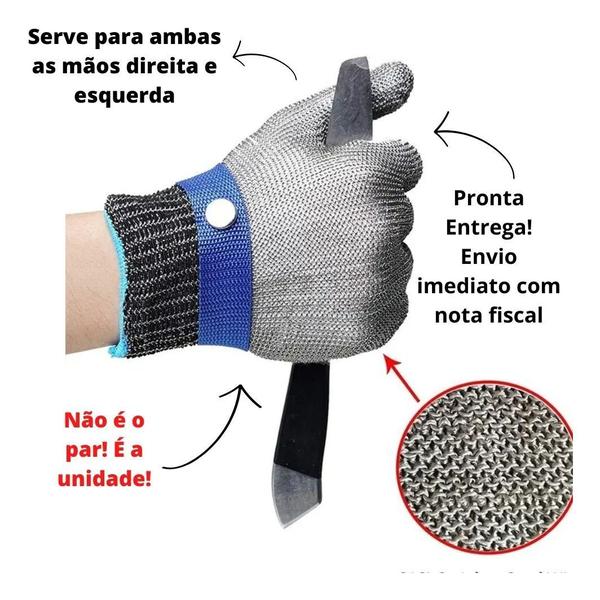 Luva Açougueiro Malha De Aço Inox Anti Corte Profissional - luva de aço luva de malha de aço luva de aco Imagem de Luva Açougueiro Malha De Aço Inox Anti Corte Profissional