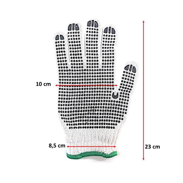 Imagem de Luva Algodão Pigmentada Malha EPI Segurança 12 Pares Pacote Ideal Trabalhador Marceneiro Carregador Construção Operador