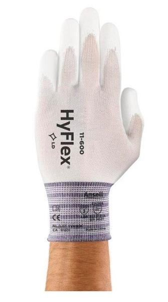 Imagem de Luva Ansell HyFlex 11-600 Branca Nylon e Poliuretano Alta Sensibilidade CA 17601