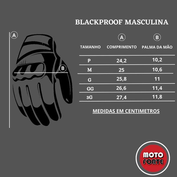 Imagem de Luva Blackout Proof X11 Preta Impermeável Motociclista Moto