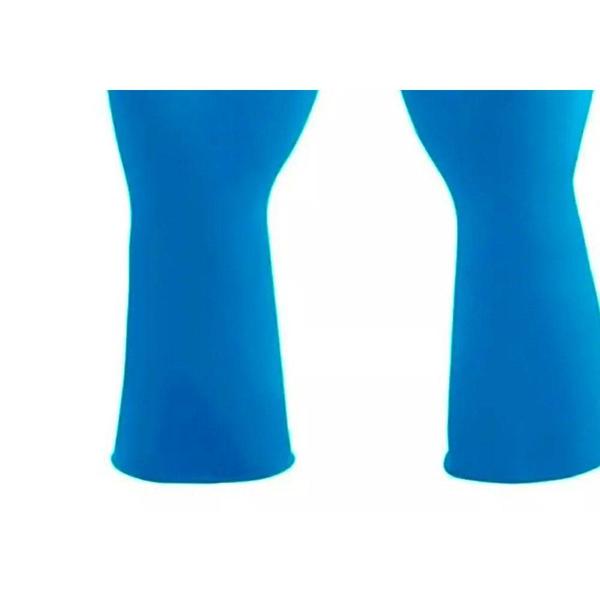 Imagem de Luva Borracha Mucambo Azul Pro 137 Lisa Antiderrapante - 6-P - Kit C/10 Pares