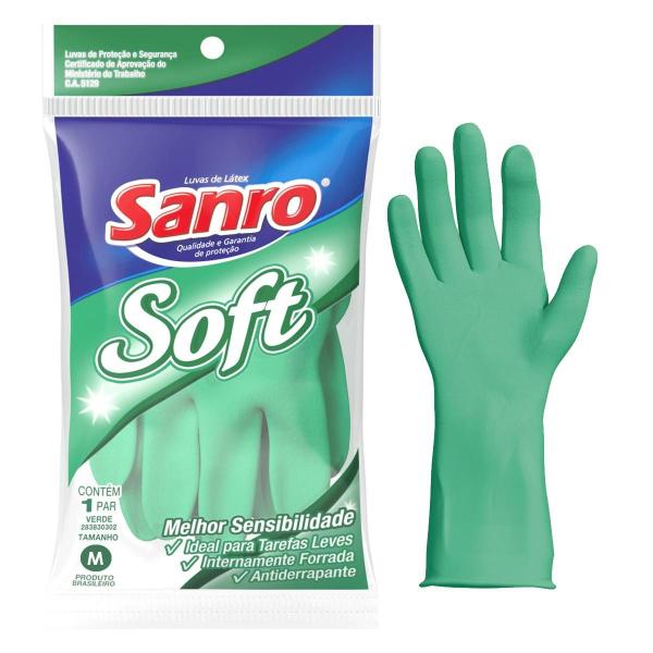 Imagem de Luva Borracha natural de látex Verde soft (M) Sanro