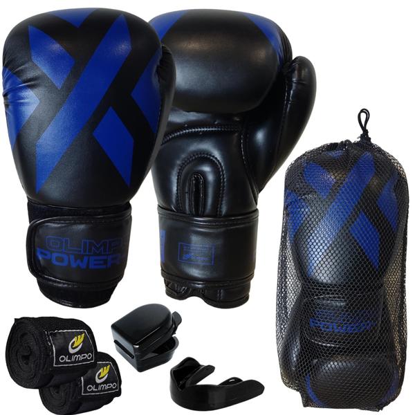 Imagem de Luva Boxe Muay Thai + Bandagem + Bucal + Case Olimpo Esportes 