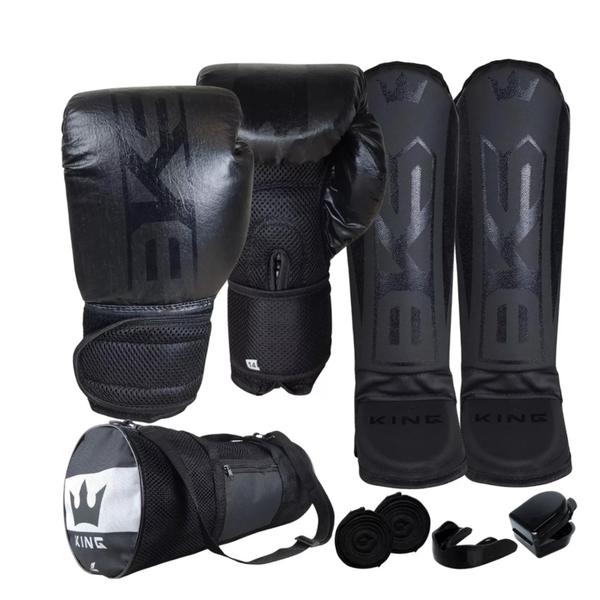 Imagem de Luva Boxe Muay Thai+Caneleira+Bolsa+Bandagem+Bucal