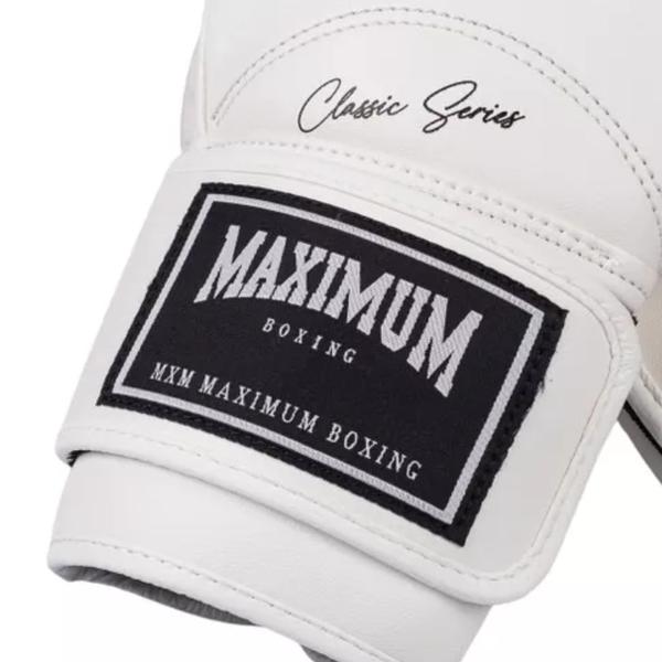 Imagem de Luva Boxe Muay Thai Maximum New Classic White + Bandagem 3m