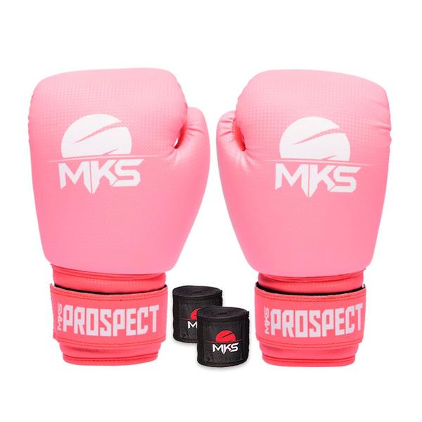 Imagem de Luva Boxe Muay Thai Prospect Mks Combat Color Block + Bandagem Preta