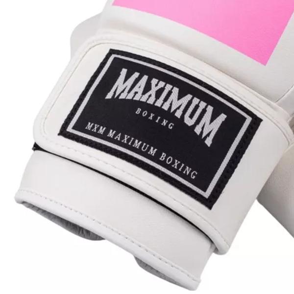 Imagem de Luva Boxe Tailandes Kickboxing Muay Thai Mxm White Pink - Maximum