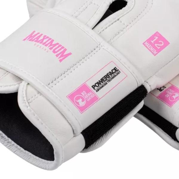 Imagem de Luva Boxe Tailandes Kickboxing Muay Thai Mxm White Pink - Maximum