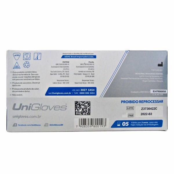 Luva Com Pó Unigloves Clássico Blue Tam:g C/100un Imagem de Luva Com Pó Unigloves Clássico Blue Tam:g C/100un