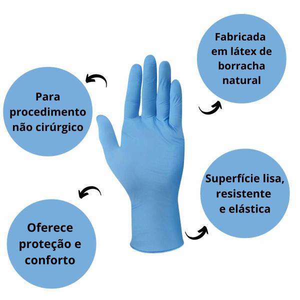 Luva Com Pó Unigloves Clássico Blue Tam:g C/100un Imagem de Luva Com Pó Unigloves Clássico Blue Tam:g C/100un