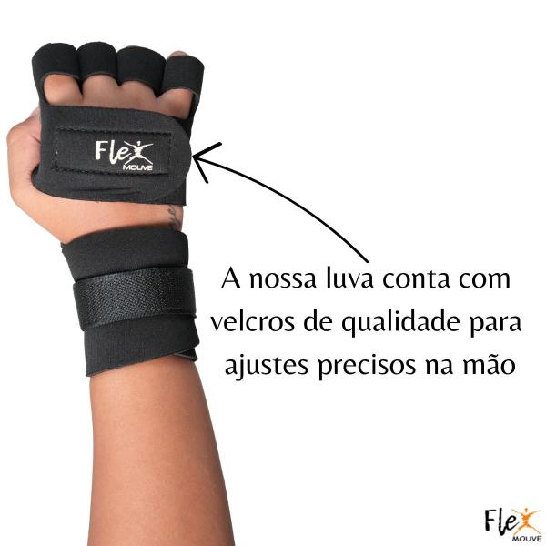 Imagem de Luva De Academia Com Munhequeira Para Musculação Par De Luvas Treino Neoprene Exercício Funcional Fitness Bike