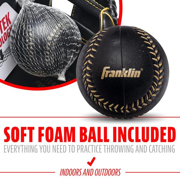 Imagem de Luva de beisebol Franklin Sports Meshtek Teeball 9.5 - Preta/G