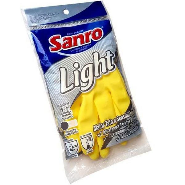 Imagem de Luva de borracha ligth m amarela sanro