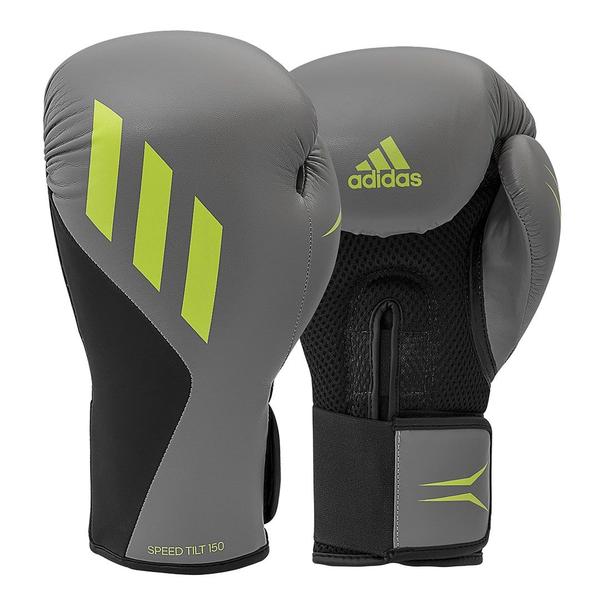 Imagem de Luva de Boxe adidas em PU Speed TILT 150 Cinza e Amarelo Neon