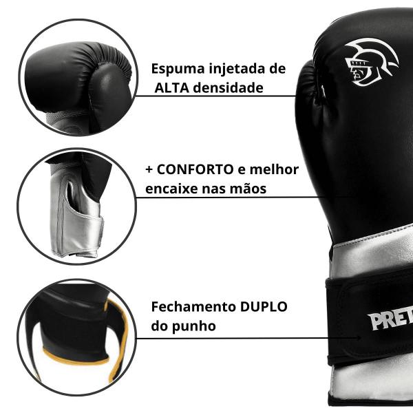 Imagem de Luva de Boxe e Muay Thai Elite Pretorian + 1 Par de Bangadens 3.5 Metros