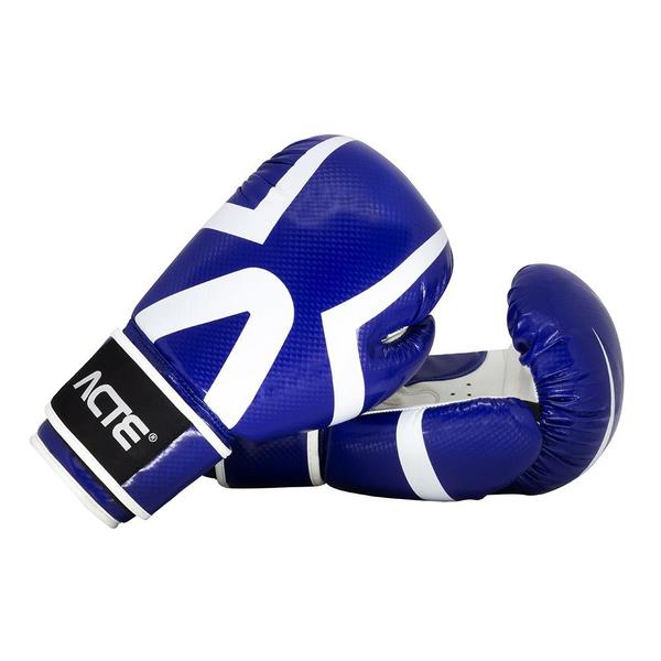 Imagem de Luva de Boxe e Muay Thai Premium Azul e Branco 16oz Acte Sports