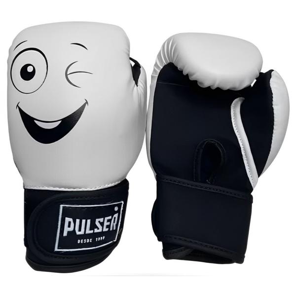 Imagem de Luva de Boxe Infantil Pulser Branco 06oz Divertida Treino Muay Thai Kickboxing