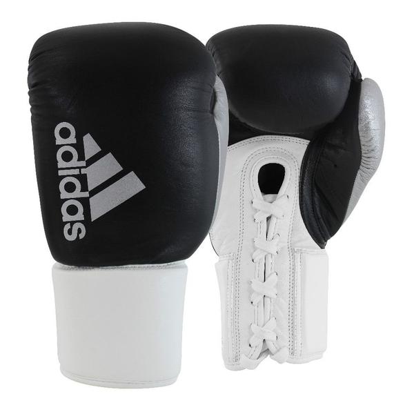 Imagem de Luva de Boxe Muay Thai Adidas Hybrid 400 Pro Lace Preto/Branco