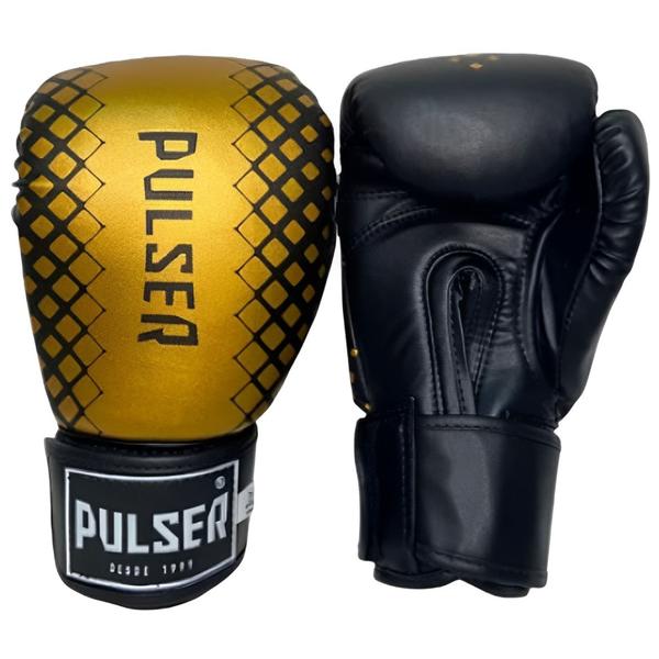 Luva De Boxe Muay Thai Kickboxing Evolution Preto e Dourado Pulser Fight Imagem de Luva De Boxe Muay Thai Kickboxing Evolution Preto e Dourado Pulser Fight