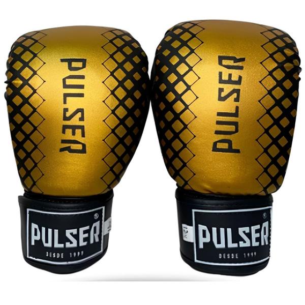 Luva De Boxe Muay Thai Kickboxing Evolution Preto e Dourado Pulser Fight Imagem de Luva De Boxe Muay Thai Kickboxing Evolution Preto e Dourado Pulser Fight