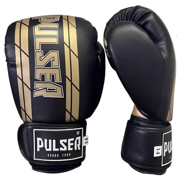 Luva De Boxe Muay Thai Kickboxing Pu Profissional Preta Pneu Pulser Fight Imagem de Luva De Boxe Muay Thai Kickboxing Pu Profissional Preta Pneu Pulser Fight