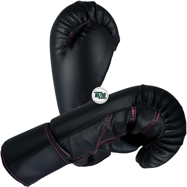 Imagem de Luva de Boxe Muay Thai MMA Pro Black Pink Fheras 8Oz