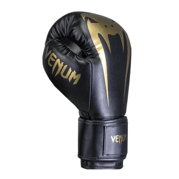 Imagem de Luva de boxe muay thai venum giant full logo pro black gold