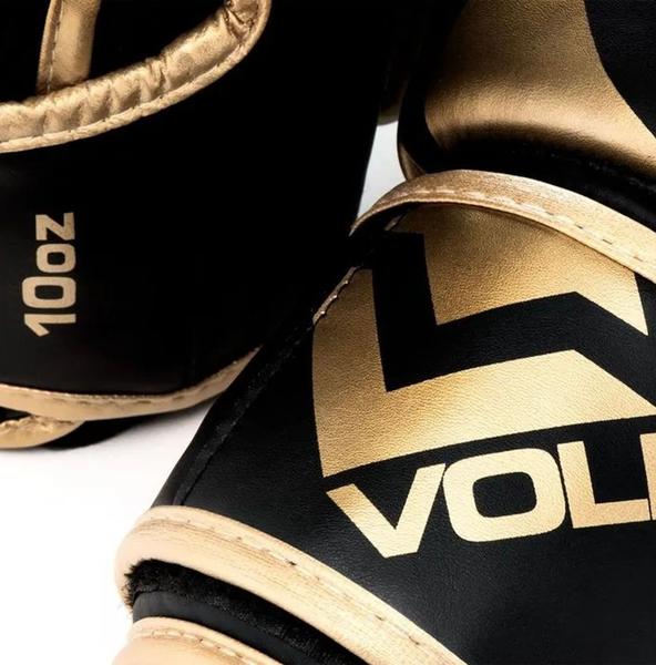 Imagem de Luva de Boxe Muay Thai Vollo Tamanho 10 Oz Preto Dourado