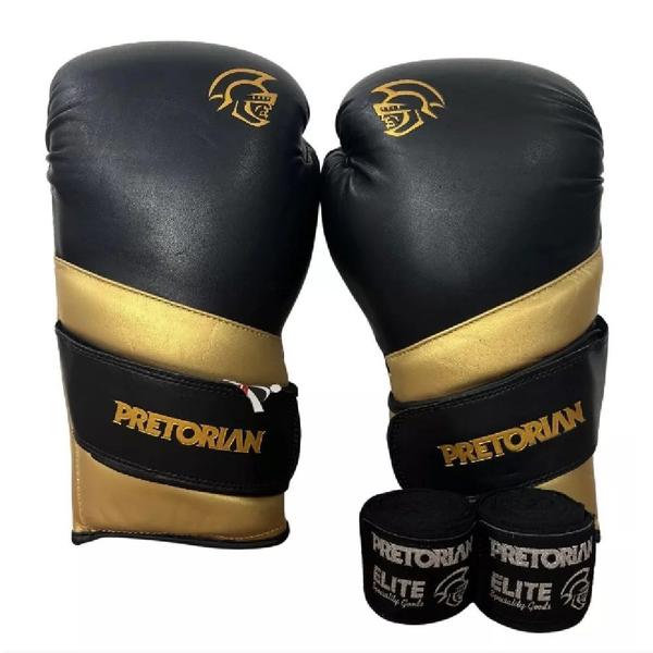 Imagem de Luva de boxe pretorian elite kit muay thai com bandagem par