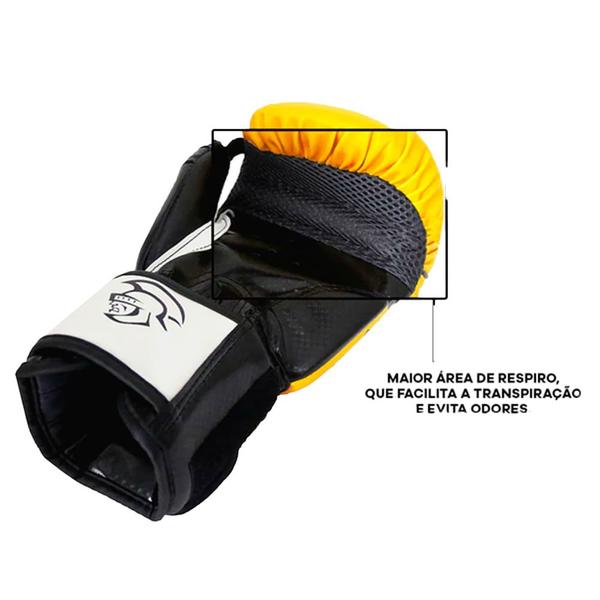 Imagem de Luva De Boxe Pretorian Muay Thai Elite Training Amarela Preto