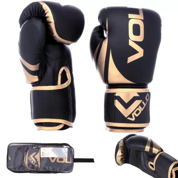 Imagem de Luva de Boxe Training 10 Oz Preta e Dourada  Vollo Sports 