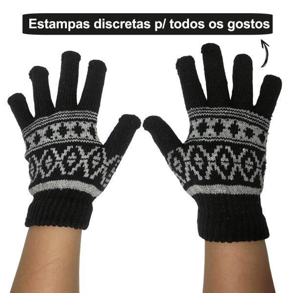 Imagem de Luva De Frio Adulto Unissex Diversas Estampas Redstar De Lã Para Inverno Quentinha E Macia Com Elástico No Punho Melhor Ajuste