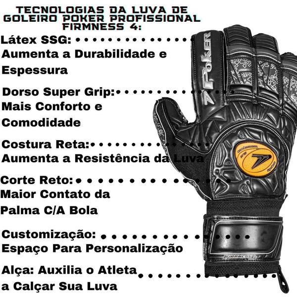 Imagem de Luva De Goleiro Futebol Campo Adulto Profissional Firmness 4