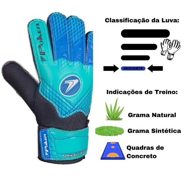 Imagem de Luva de Goleiro Futebol de Campo Training Focus Junior Poker