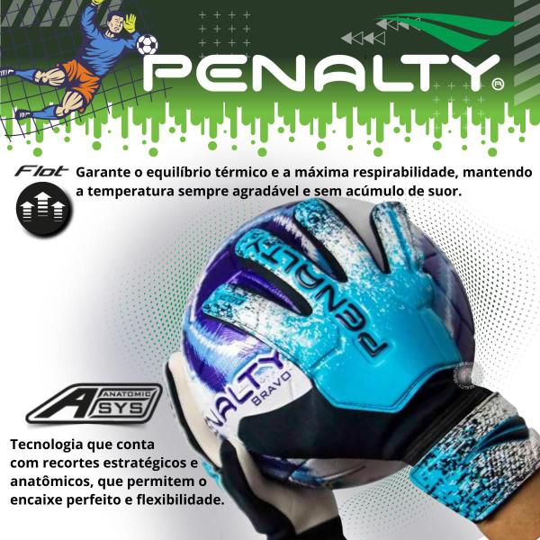 Imagem de Luva De Goleiro Lançamento Penalty Delta Novo Modelo Costurada Com Ajuste No Punho e Elástico