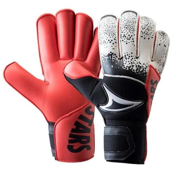 Imagem de Luva de Goleiro Three Stars Fox Campo Profissional Rollfinger Branco+Vermelho