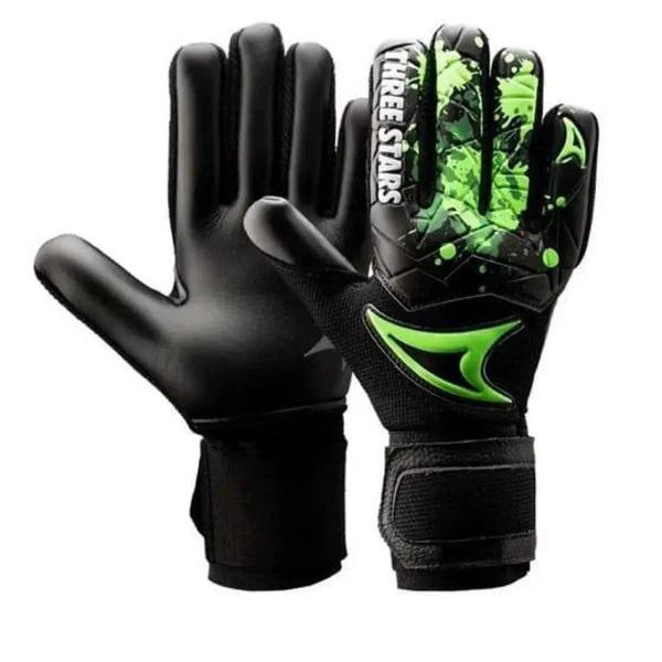 Luva de Goleiro Three Stars Kick - Preto+Verde Imagem de Luva de Goleiro Three Stars Kick - Preto+Verde