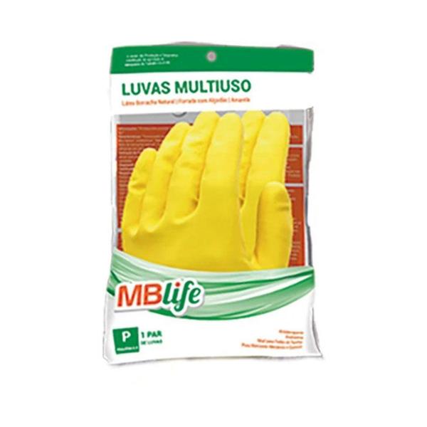 Imagem de Luva de Látex Amarela para Limpeza - MBLife - 1 Par - Mb Life