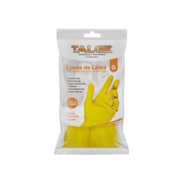 Luva De Látex Amarela Talge Ca: 27803 12 Pares Imagem de Luva De Látex Amarela Talge Ca: 27803 12 Pares