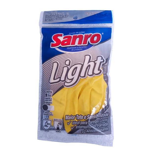 Imagem de Luva de Látex Light Extra Grande Amarela Sanro