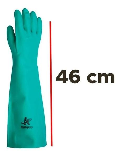 Imagem de Luva De Latex Nitrilico Verde Kalipso Cano Longo 46 Cm KA-15