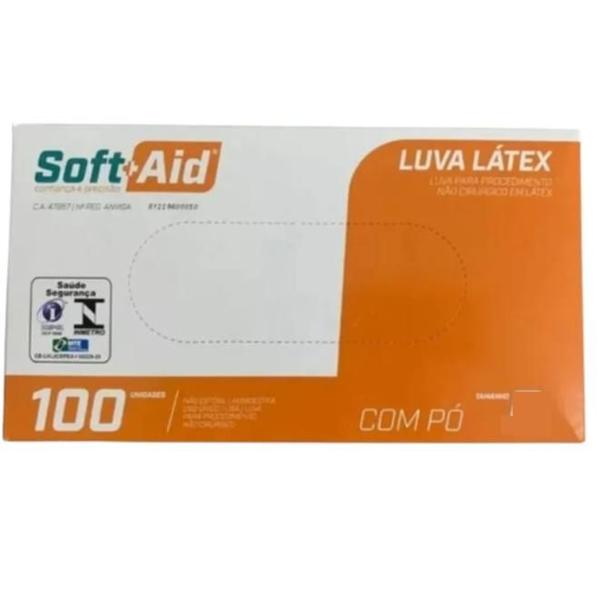 Imagem de Luva de Látex para Procedimento M - 100 Unidades - Soft Aid