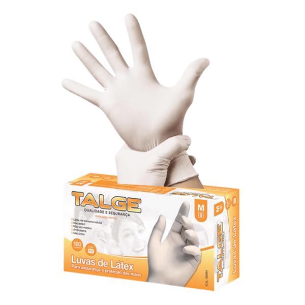 Luva De Látex Talge Tam. M Com Pó - (100 Unidades) Imagem de Luva De Látex Talge Tam. M Com Pó - (100 Unidades)