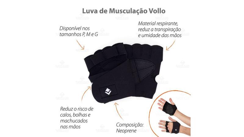 Imagem de Luva de Musculação Neoprene Vollo