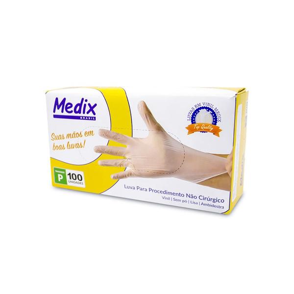 Luva de Procedimento Vinil sem Pó Tam P com 100 und. - Medix Imagem de Luva de Procedimento Vinil sem Pó Tam P com 100 und.
